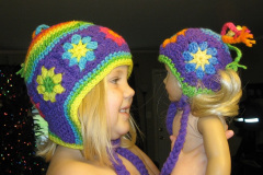 Matching-child-and-doll-Earflap-hats.-Crocheted.-Copy